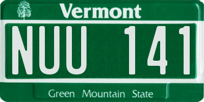 VT license plate NUU141