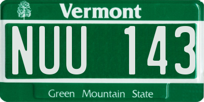 VT license plate NUU143