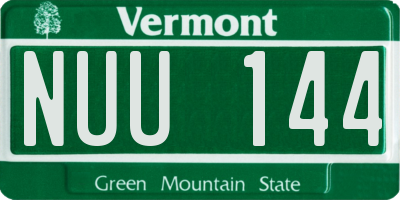 VT license plate NUU144