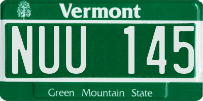 VT license plate NUU145