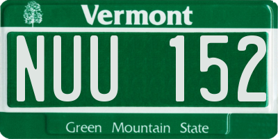 VT license plate NUU152
