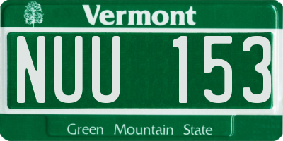 VT license plate NUU153
