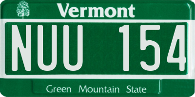 VT license plate NUU154