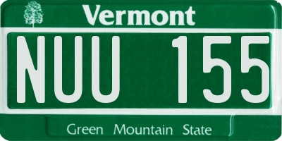VT license plate NUU155