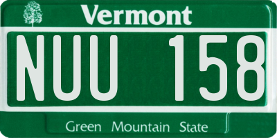 VT license plate NUU158