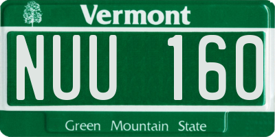 VT license plate NUU160