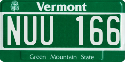 VT license plate NUU166