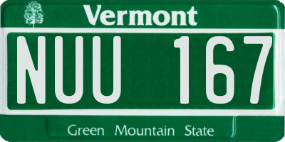 VT license plate NUU167
