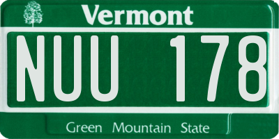 VT license plate NUU178