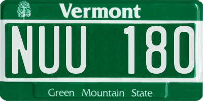 VT license plate NUU180