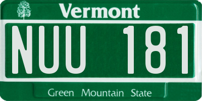 VT license plate NUU181