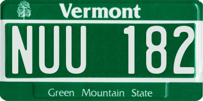 VT license plate NUU182