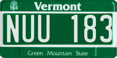 VT license plate NUU183