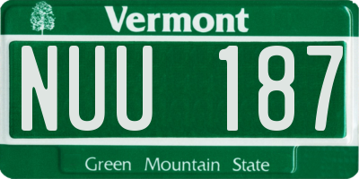 VT license plate NUU187