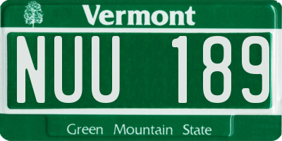 VT license plate NUU189