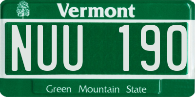 VT license plate NUU190