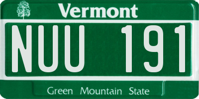VT license plate NUU191