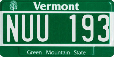 VT license plate NUU193