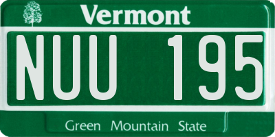 VT license plate NUU195