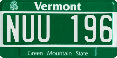 VT license plate NUU196