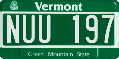 VT license plate NUU197