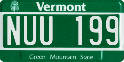 VT license plate NUU199