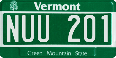 VT license plate NUU201