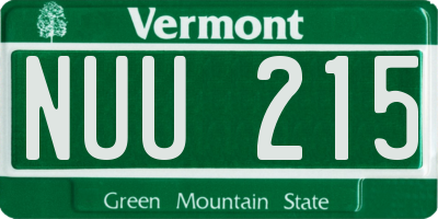 VT license plate NUU215