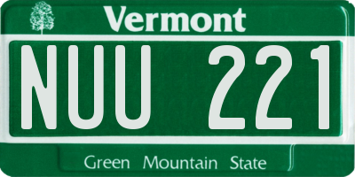 VT license plate NUU221