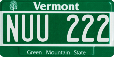 VT license plate NUU222
