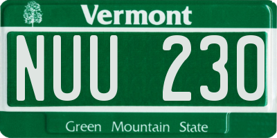 VT license plate NUU230