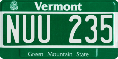 VT license plate NUU235