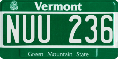 VT license plate NUU236