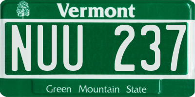 VT license plate NUU237