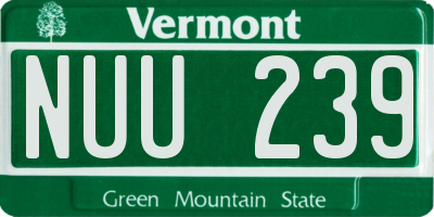 VT license plate NUU239
