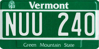 VT license plate NUU240