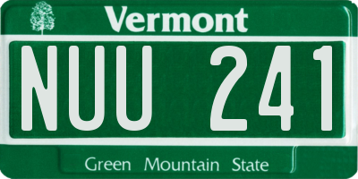 VT license plate NUU241