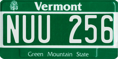 VT license plate NUU256