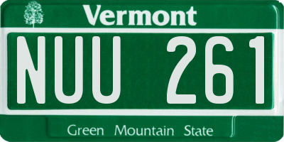 VT license plate NUU261