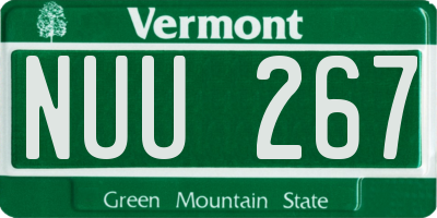 VT license plate NUU267