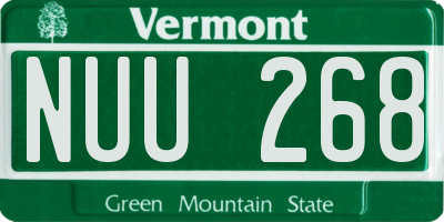 VT license plate NUU268
