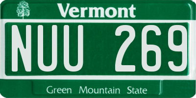 VT license plate NUU269
