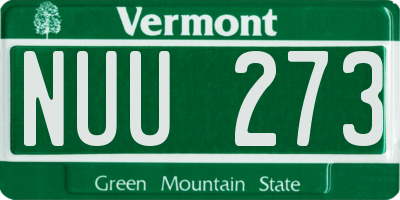 VT license plate NUU273