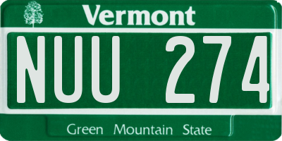 VT license plate NUU274