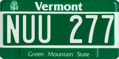 VT license plate NUU277