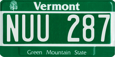 VT license plate NUU287