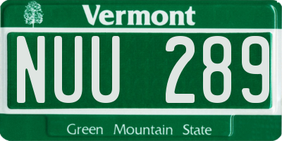 VT license plate NUU289