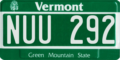 VT license plate NUU292