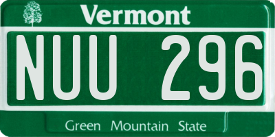 VT license plate NUU296