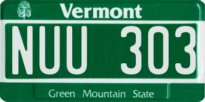 VT license plate NUU303